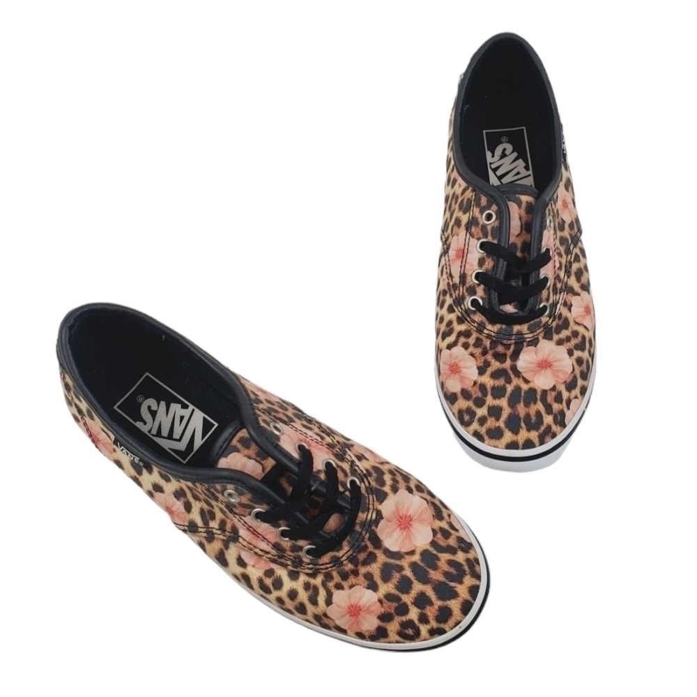 Vans animal floral print lace up sneakers